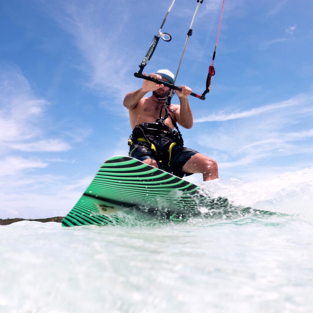 Swimming Pigs Charter with kiteboarding
